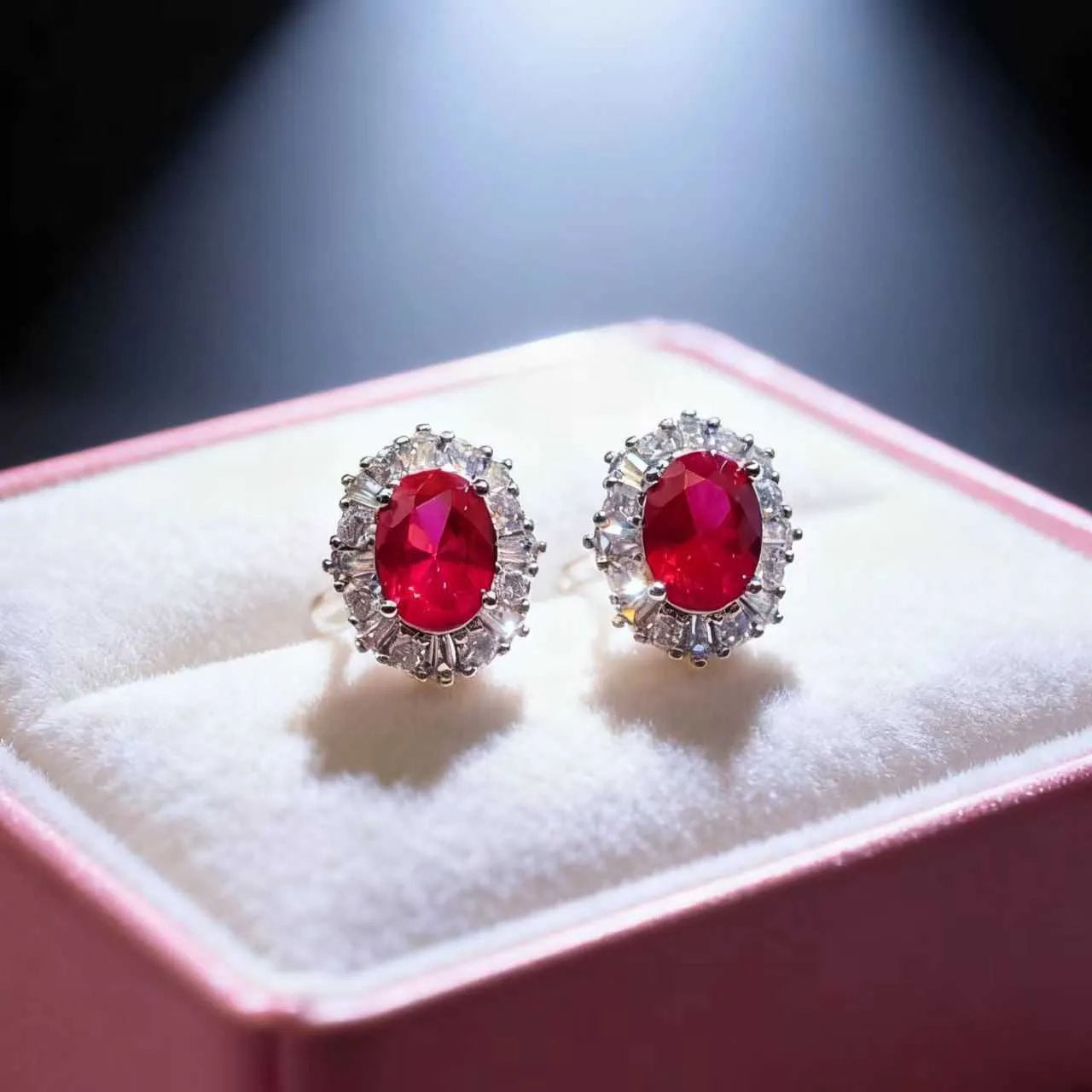 L251223 Fashion Jewelry Imitation Cultivated Ruby Earrings Set For ...