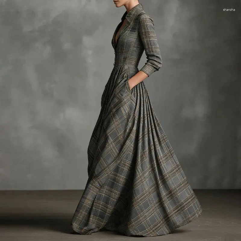 Casual Fall Maxi Dress Women Vintage Plaid Ankle-Length V Neck Long Sleeve Hooded Shirt with Pockets from Dhgate Basic & Casual Dresses - price 78.04 Casual Fall Maxi Dress Women Vintage Plaid Ankle-Length V Neck Long Sleeve Hooded Shirt with Pockets from Dhgate Basic & Casual Dresses - price 78.04