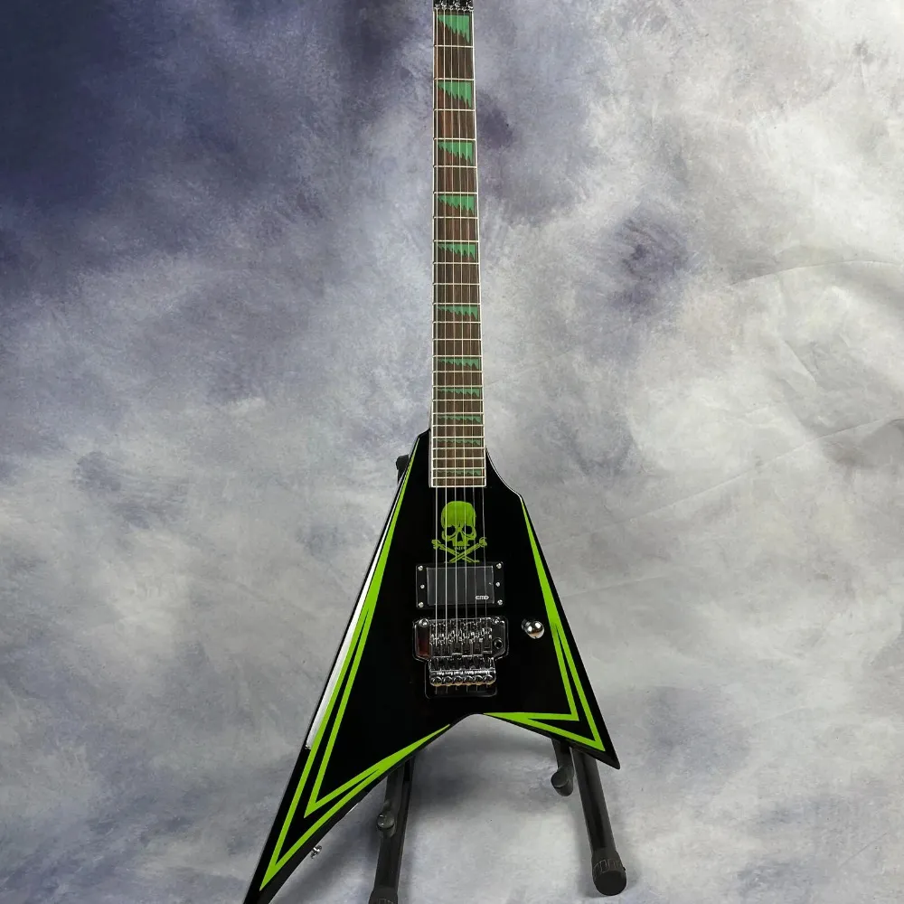 Electric Guitar Solid Body Mahogany Green with EMG Pickups and