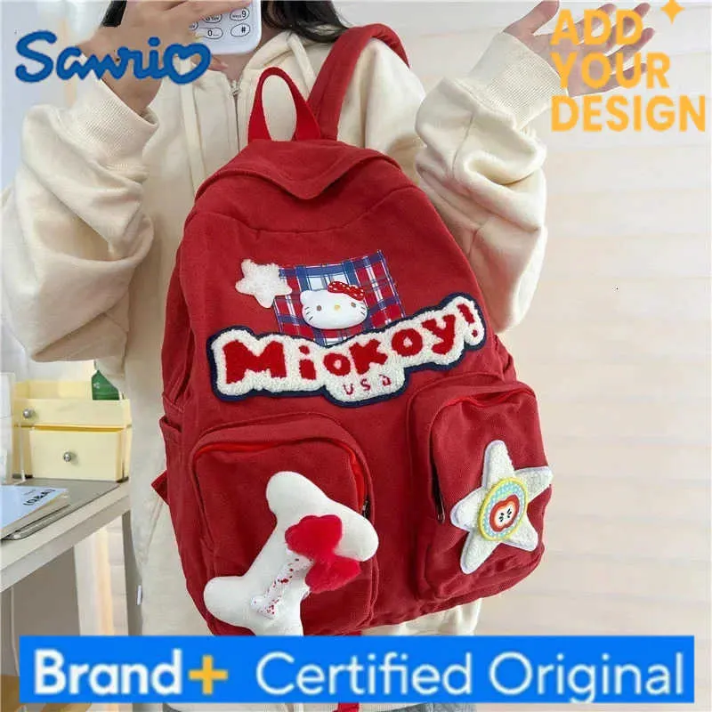hello kitty backpack y2k Fast Forward Sanrio for Women | PU Leather Mini Backpack Purse Woman Purse | Pink Bag Cute Bookbag with Keychain Zipper Denim Backpack Blue Hello Kitty