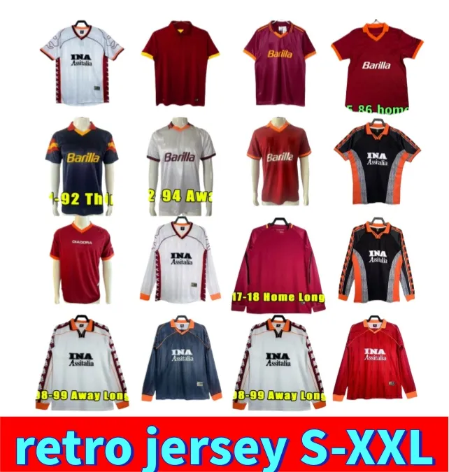 レトロ ローマ サッカー ジャージ クラシック フットボール シャツ 89