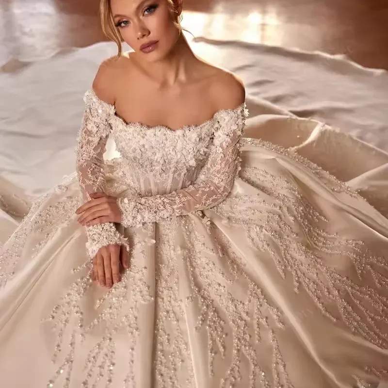 Elegant A Line Pearl Embroidery Wedding Dress 2026... From 228,87  | DHgate