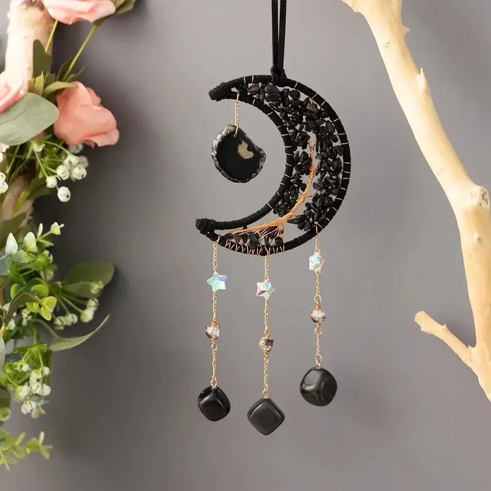 Acchiappasogni Fai Da Te Con Luci – Macramè Luna Per Camera Da Letto, Regalo Boho Ragazza - 3