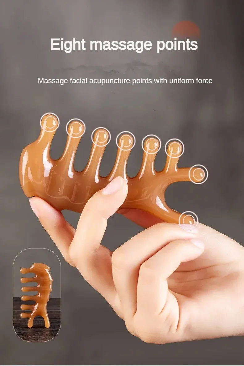 Face Lifting Gua Sha Resin Scraping Massage Tool Hand Instrument for ...