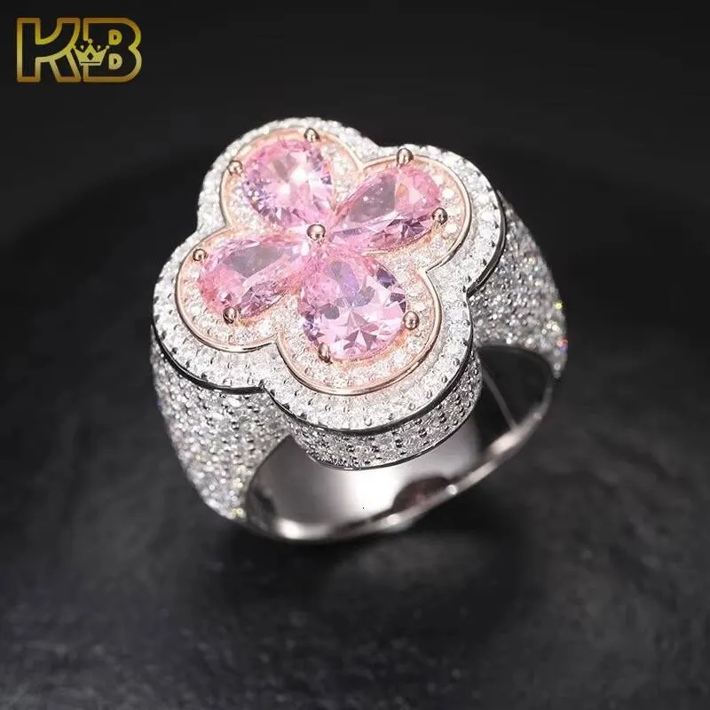 Plata Esterlina 925 VVS Estilo Hip Hop Joyera Iced Out Anillo De Lujo Ostentoso Con Moissanita Para Hombre Y Mujer_voghion.com