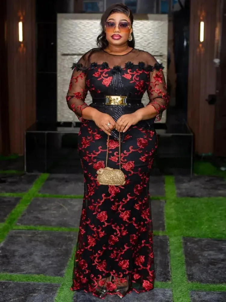dashiki maxi dress African Dresses for Women Short Sleeve High Waist Dashiki Outfits Ankara Print Attire Maxi Dress