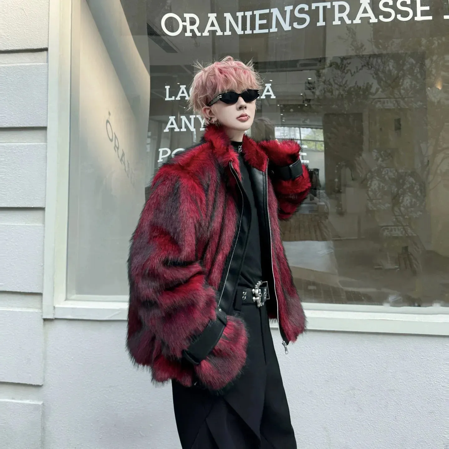 男性用冬のファッションフェイクファージャケット ...を￥12,095 | DHgate
