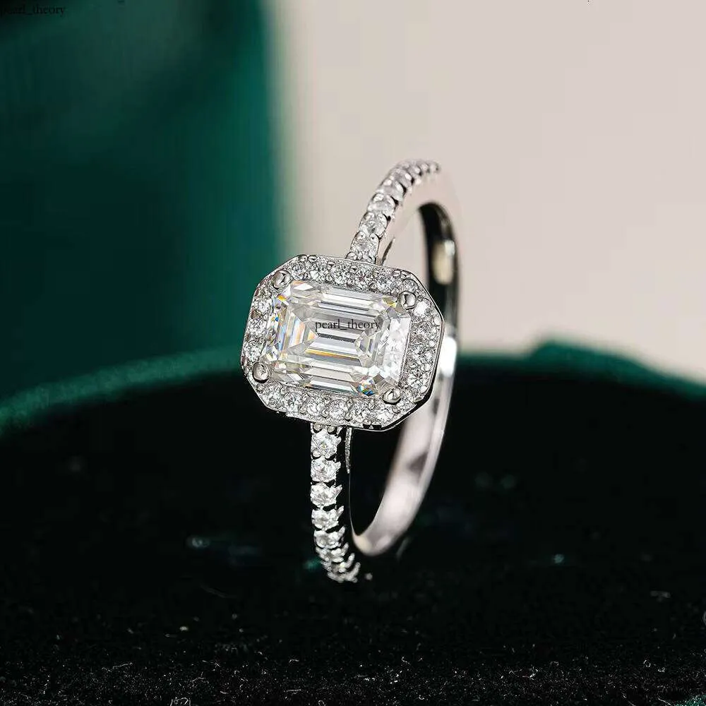 Custom VVS D Color 1ct 5×7mm Emerald Cut Moissanite Engagement Ring in ...