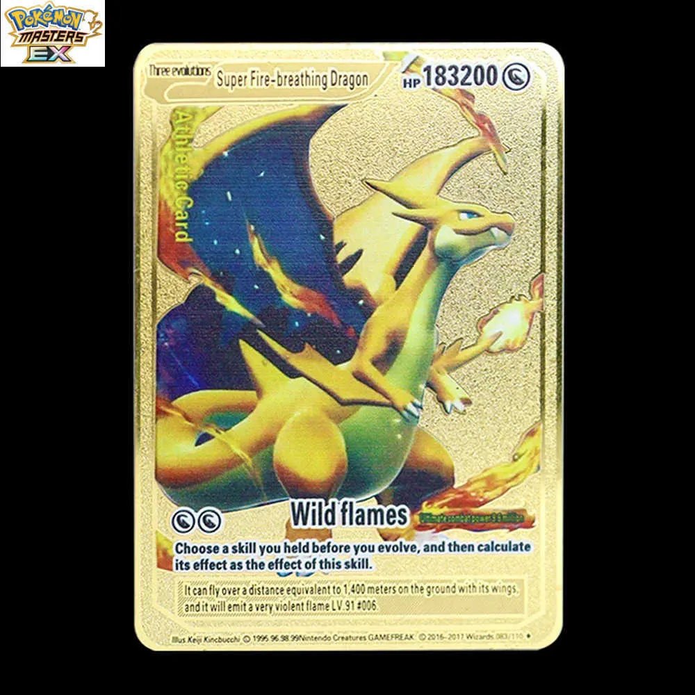 gold super fire breathing dragon pokemon card - Charizard ex 228/197 - Obsidian Flames - Hyper Rare Pokemon Metal Card183200 Points English