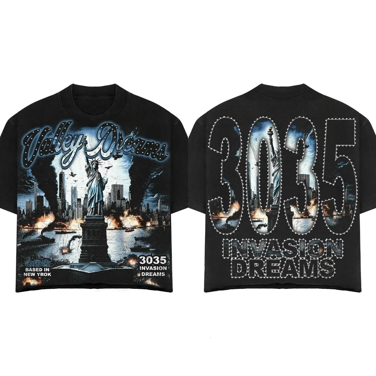 Wholesale Statue Of Liberty Graphic T Shirts Oversized Y2K... From 