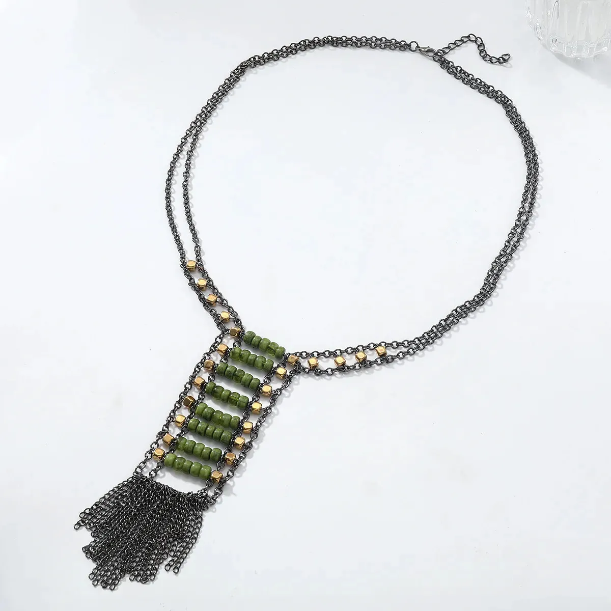Collana Girocollo con Perline, Girocollo con Perline Colorate Boho per Donne e Ragazze, Multicolore Collane Perline Colorate in Stile Bohémien Regolabile, Perline a Catena Accessori per Gioielli