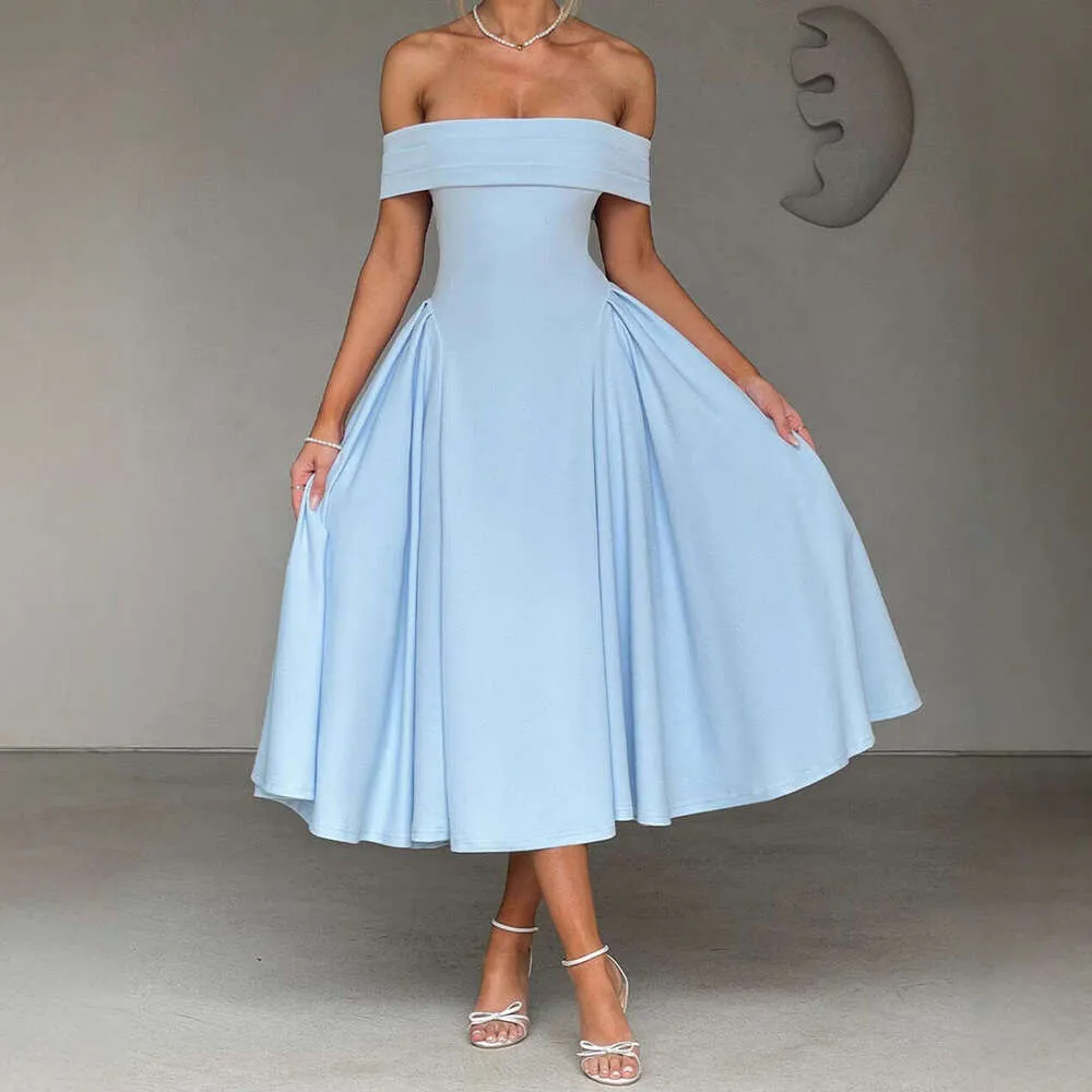 Cross Border European And American Autumn Winter Womens Fashion Sexy Off  Shoulder Long Backless Solid Color Tube Dress For Women Eskeem From 22,77   | DHgate
