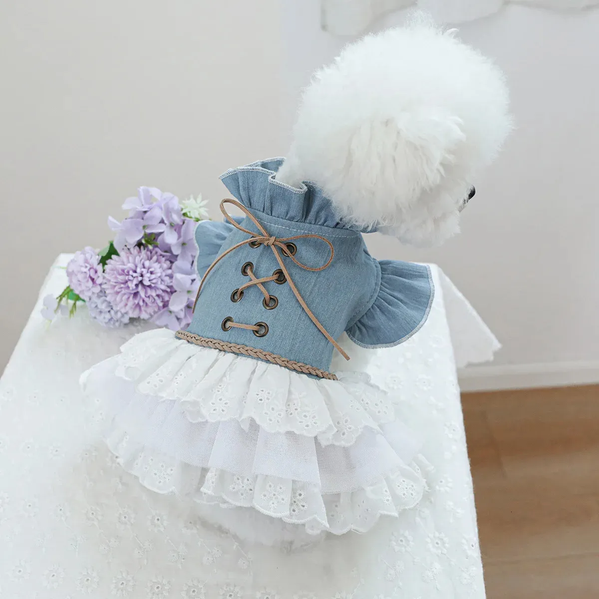 dog denim dress Amazon.com : ANIAC Denim Dog Dresses for Small Dogs Puppy Girl Clothes with  Leash Ring and Cute Bow Knot Summer Cat Apparel with D-Ring Blue Girl Dog  Clothes (Dark Blue,Small) : Pet