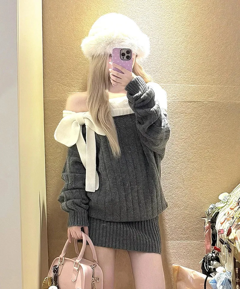 slash neck knit mini dress Knitted Women Floor-Length Short Sleeve Casual Dress Synthetic Fiber Patchwork from Dhgate Basic & Casual Dresses 20OFF-SALE