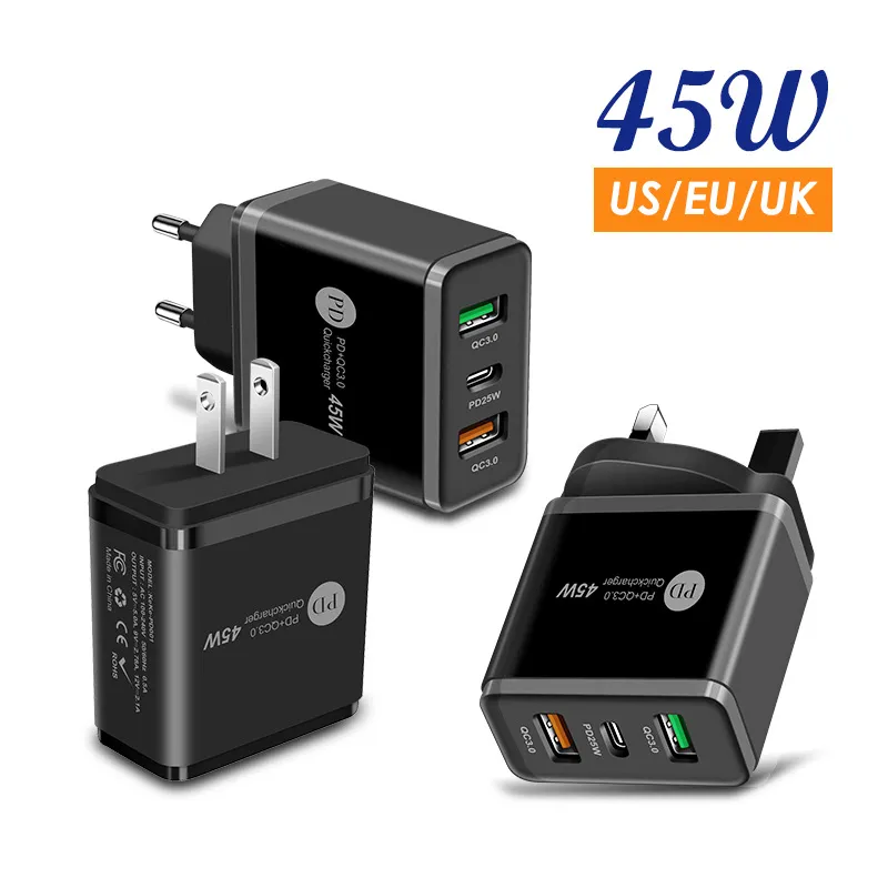 PD45W fast charging mobile phone charger with Type C connector, 5V 4A ...
