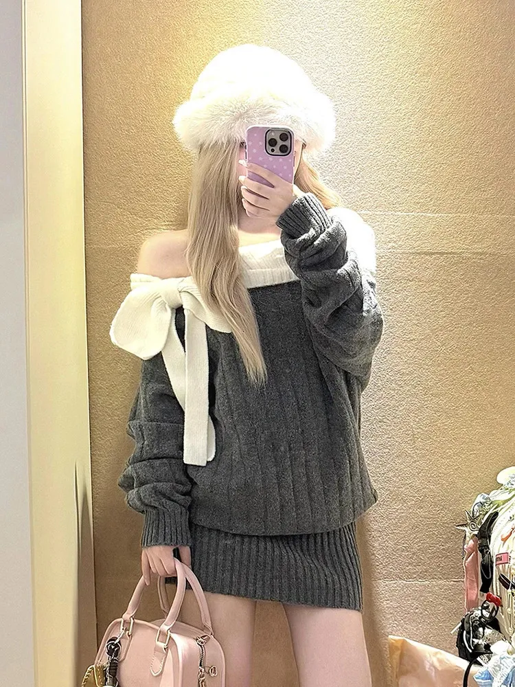 slash neck knit mini dress Knitted Mini Dress Women Floor-Length Short Sleeve Slash Neck Casual Knit  Dress Synthetic Fiber Patchwork from Dhgate Basic & Casual Dresses