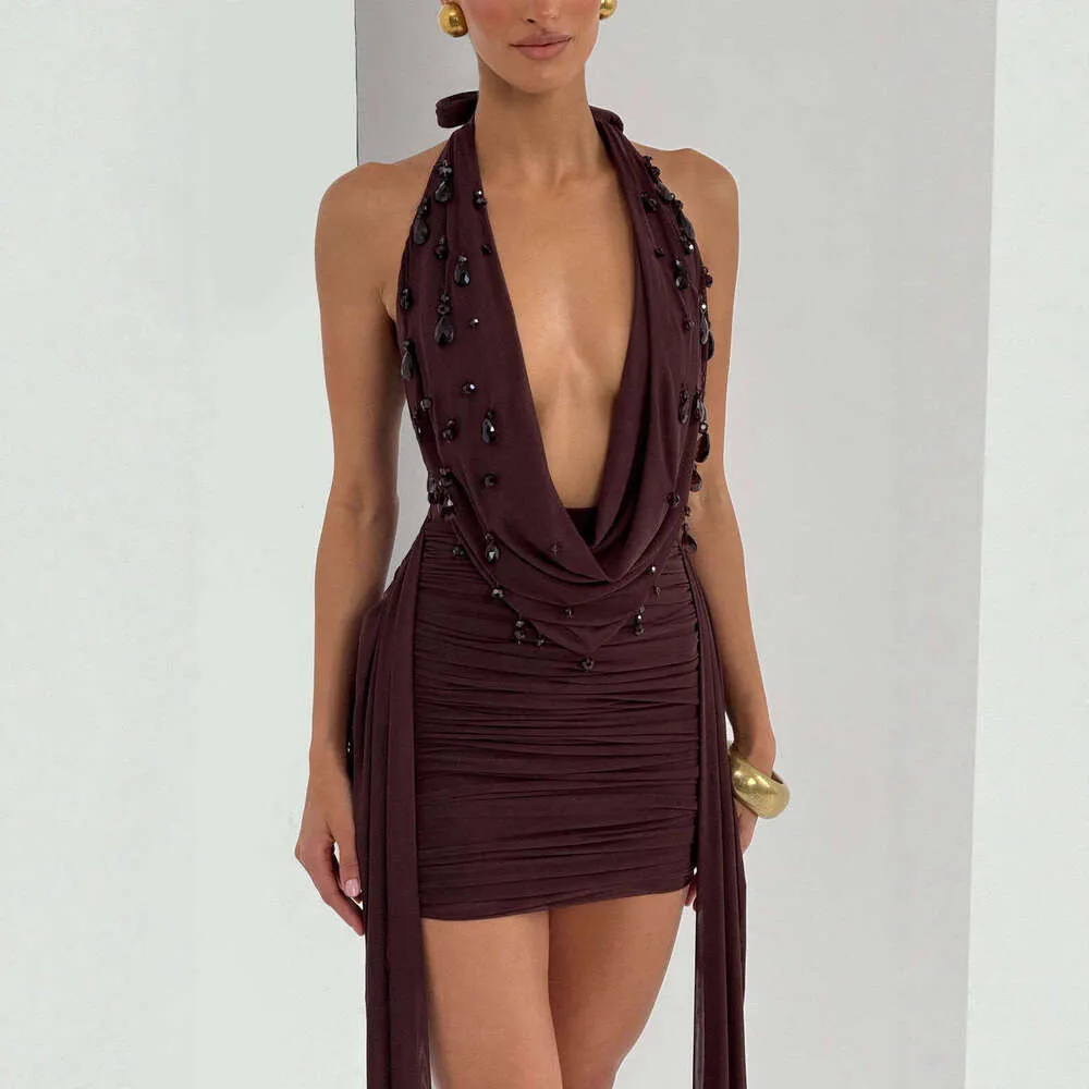 spandex halter dress Women's Aveline Halter Spandex Maxi Dress XS/S/M/L/XL/Customize Black & White MEAN BLVD Black & White / M