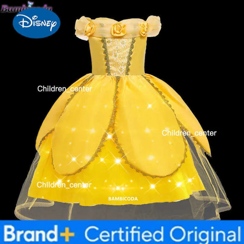 Disney Girls Glowing Belle Dress With LED Lights... From 11,36  | DHgate