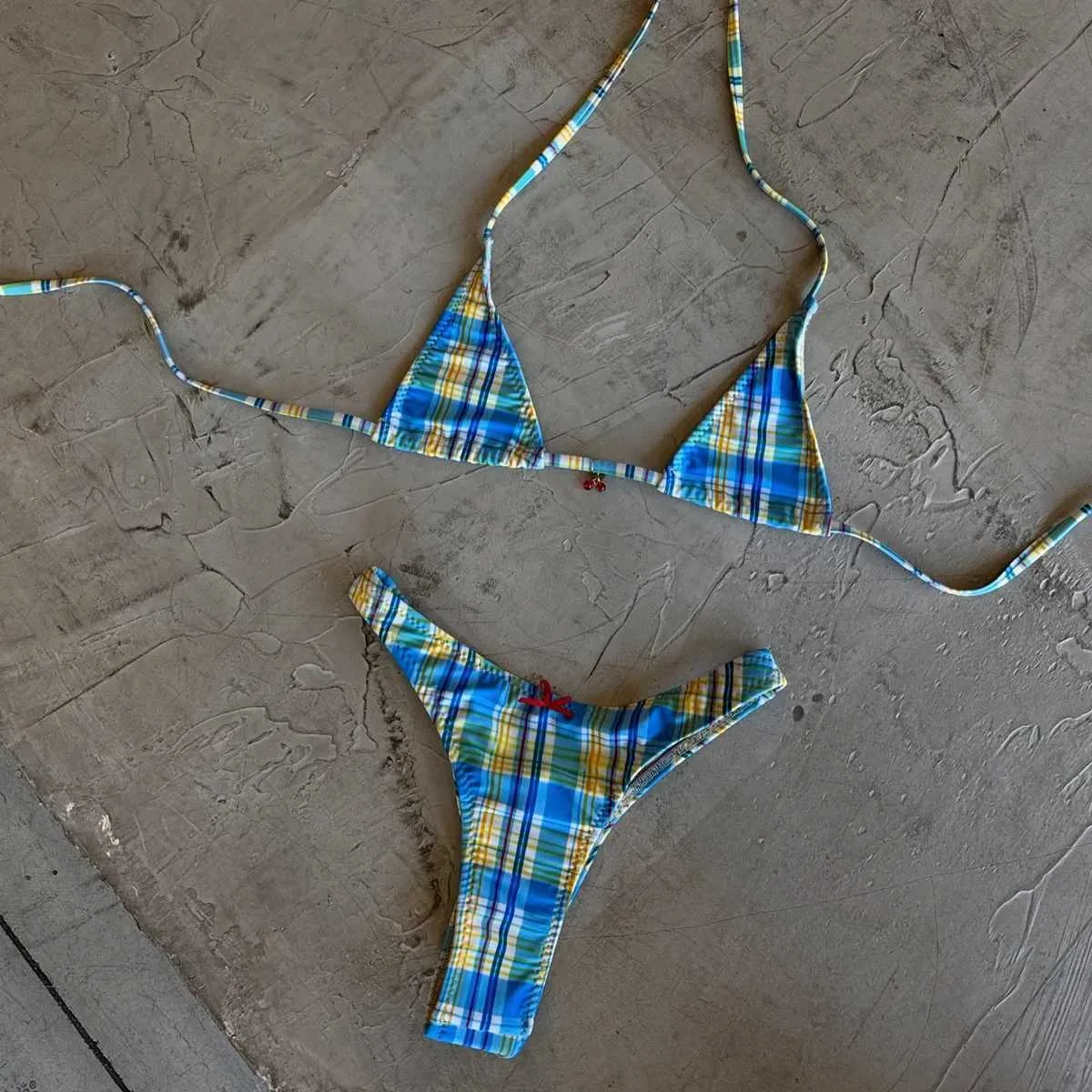 Micro Bikinis Womens Brazilian Bikini Set Plaid... From Llima, $11.7 ...