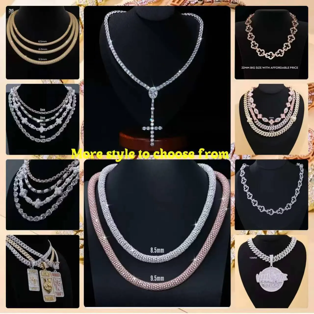 9K-18K Real Gold Mens CVD Lab Diamond Dreamchasers Cuban Chain Set With IGI Hip Hop Style_voghion.com