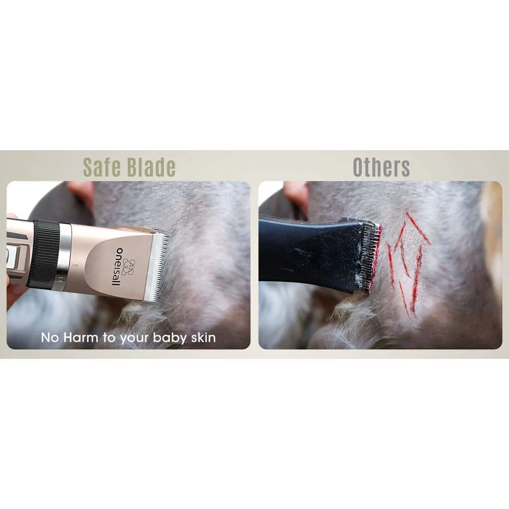 Image showcasing Oneisall Low Noise Pet Grooming Hair Clipper Kit with Rechargeable ...