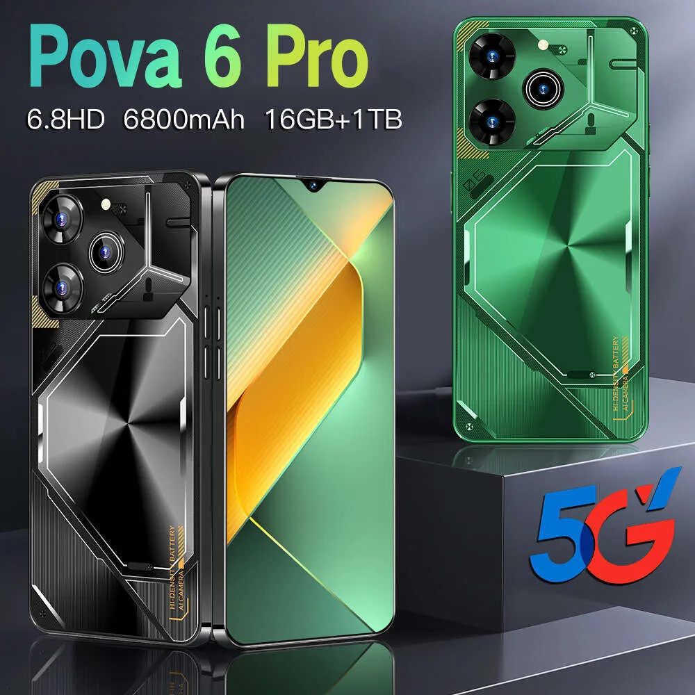 SANNAING Pova 6 Pro Smartphone   6.8 HD 4K Android... 