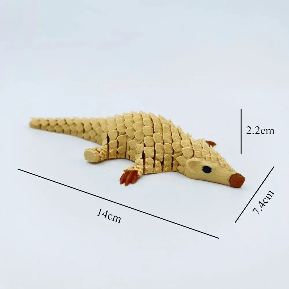 Pangolin Creative Movable Joint Animal Model Figurines 3D Printed Toys Home Decor Desktop Ornament For S Gift 251223_voghion.com