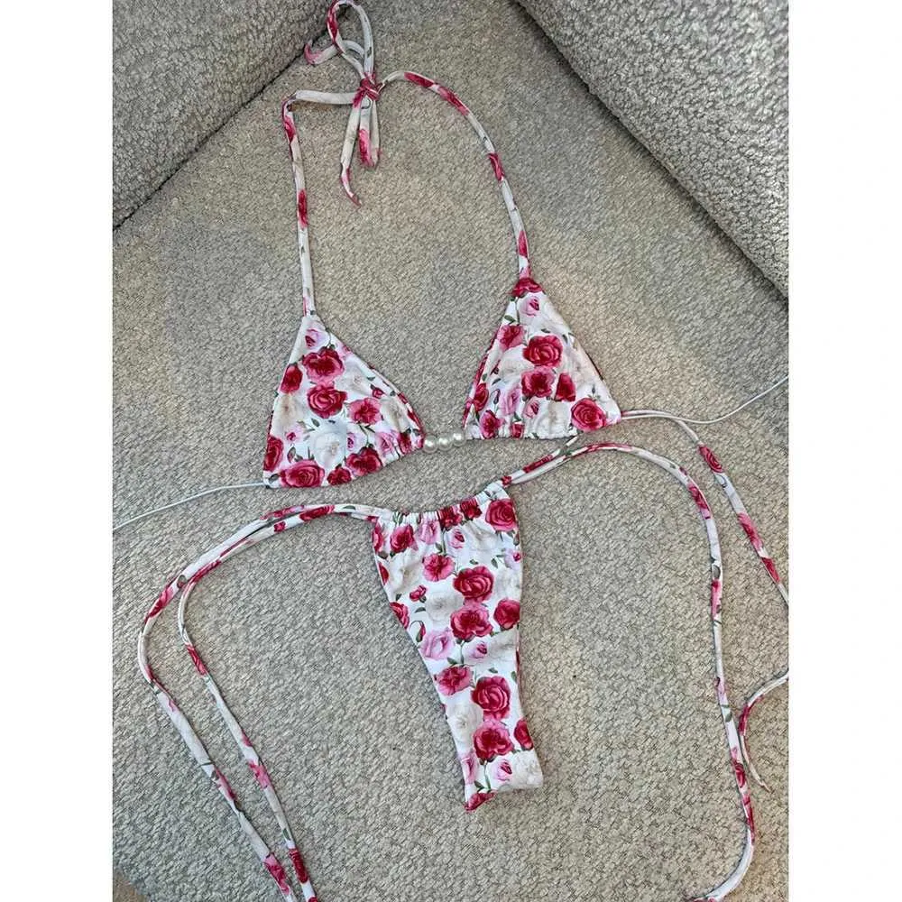 L251227 Micro Bikini Set Push Up Halter Brazilian Swimwear For Women ...