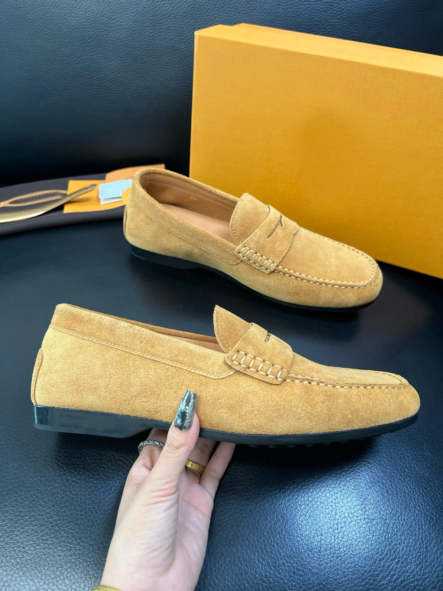 Tod\'s Yellow Suede Loafers Slip-On Comfort TOD main image 3