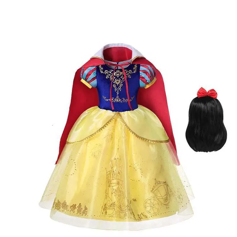 Disfraz De Princesa De Nieve Para Niñas, Vestido Con Corona Y Varita Mágica, Manga Transparente Y Capa De Organza, Ideal Para Halloween, Navidad, Carnavales Y Cumpleaños