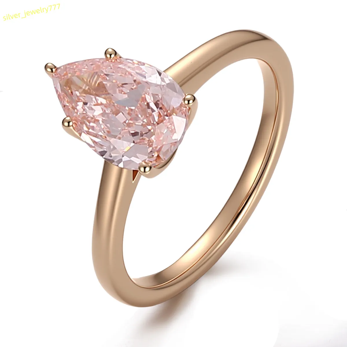 18k sólido amarelo ouro rosa cor igl certificado laboratório diamante anel  de noivado novo design luxo mulher anel de ouro para presente de natal, image size:1200x1200