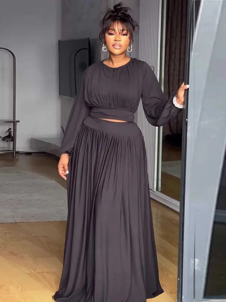 dress sets for ladies Women's Two-Piece Set Autumn Long Sleeve Top and Floor-Length Skirt Acetate from Dhgate Two Piece Dress CL13681505906