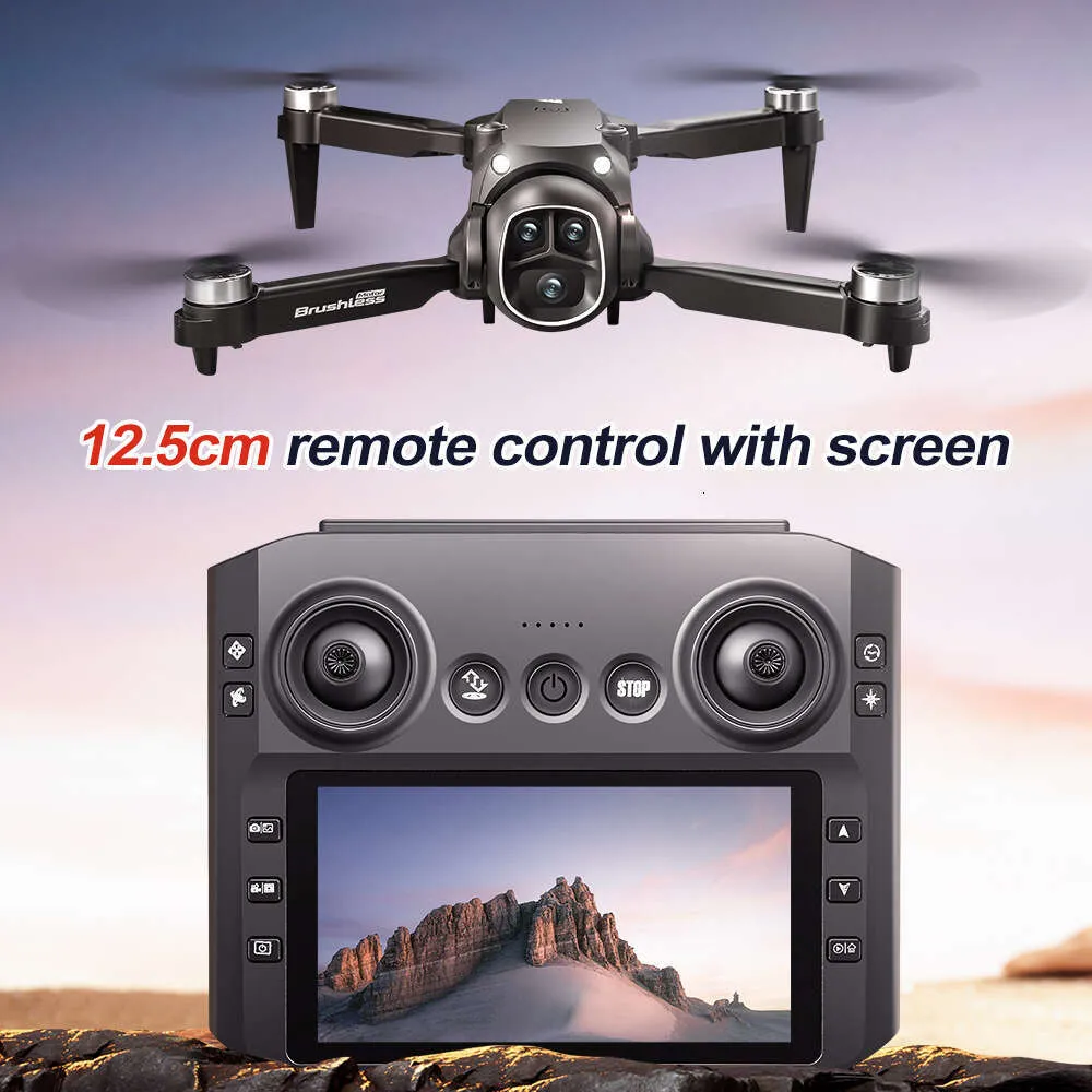 M7 Brushless Drone with Dual Camera and Screen Foldable Remote Control ...