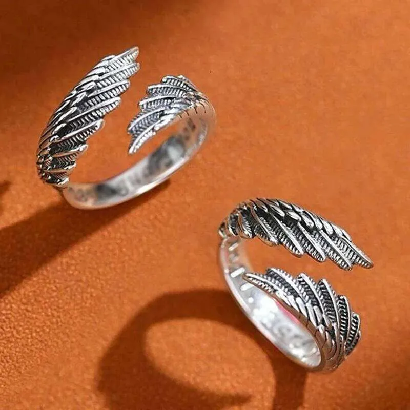 Vintage Angel Bat Wing Demon Eye Rings Adjustable Hip Hop Couples ...