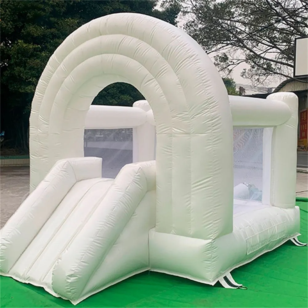 Commercial PVC Kids Inflatable Bounce House Pastel Rainbow Bouncy ...