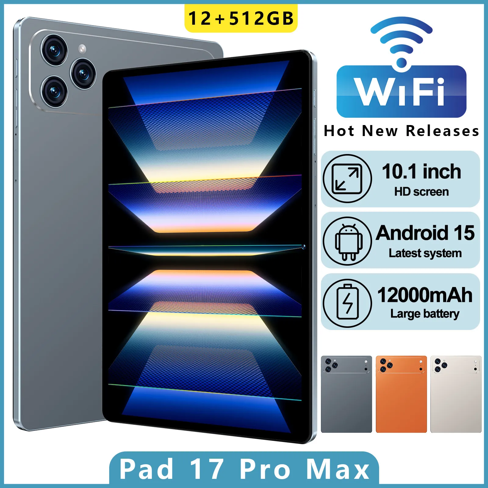 Pad 17 Pro Max Android 14 Tablet 10,1 İnç Ekran  Yi TL6,184.57