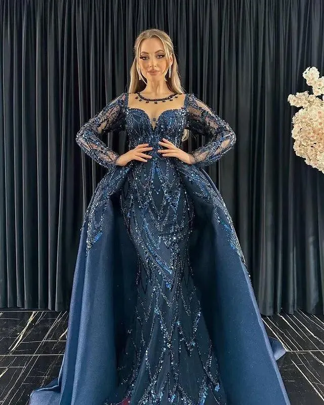 Oct Aso Ebi Sequined Lace Mermaid Mother Of Bride Dresses With ...