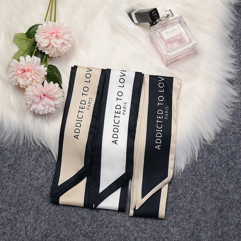 Spring Hairband Scarf for Women, Silk Thin Narrow Long Strip Ribbon ...