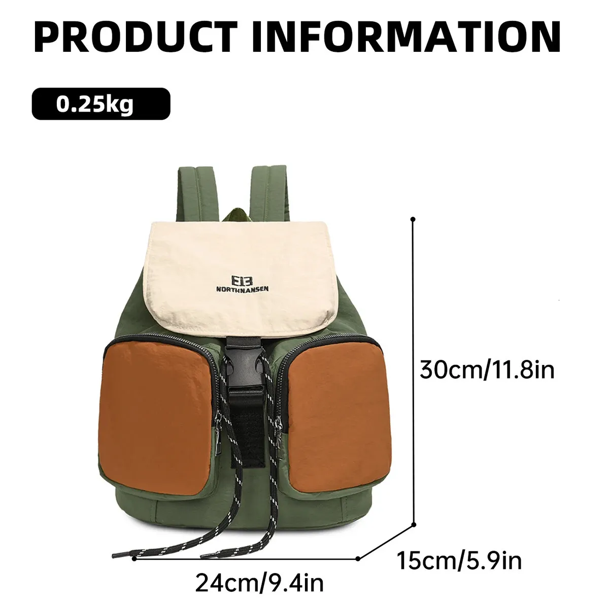 Drawstring Backpack School Commuting Outdoor Tablet Waterproof Travel Bag Women Practical For Camping And Hiking Sports_voghion.com
