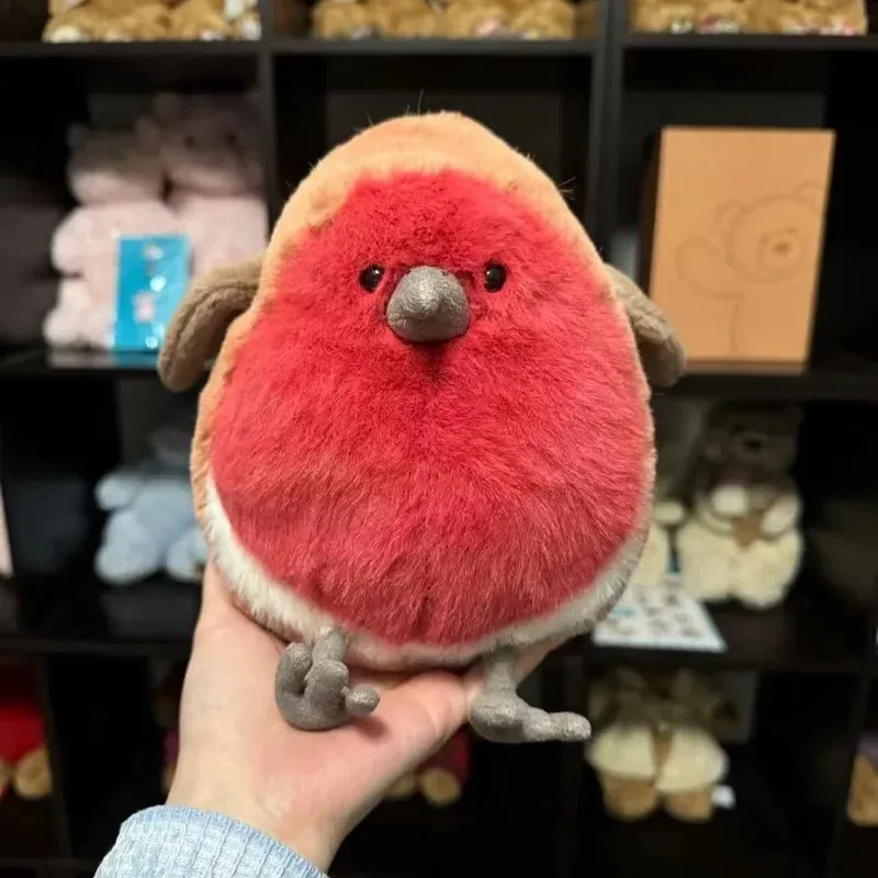 Fat Robin Plushies 20cm Soft Cuddly Stuffed Bird Toy Fluffy Cartoon ...