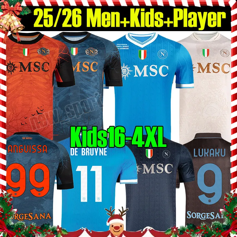 4XL 25/26 SSC Napoli MARADONA LUKAKU Soccer Jerseys DI LORENZO
