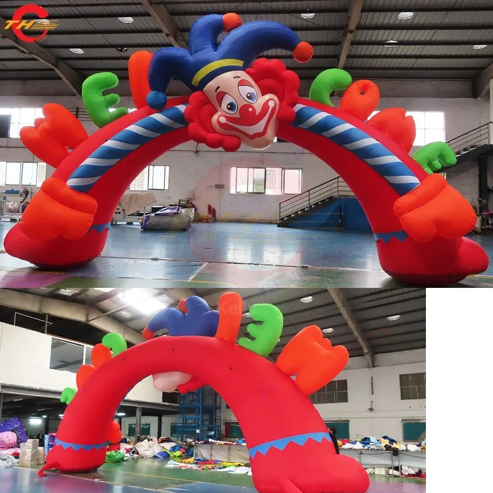 Clown Head Inflatable Arch Gate 10m Wide For Outdoor Events Circus ...
