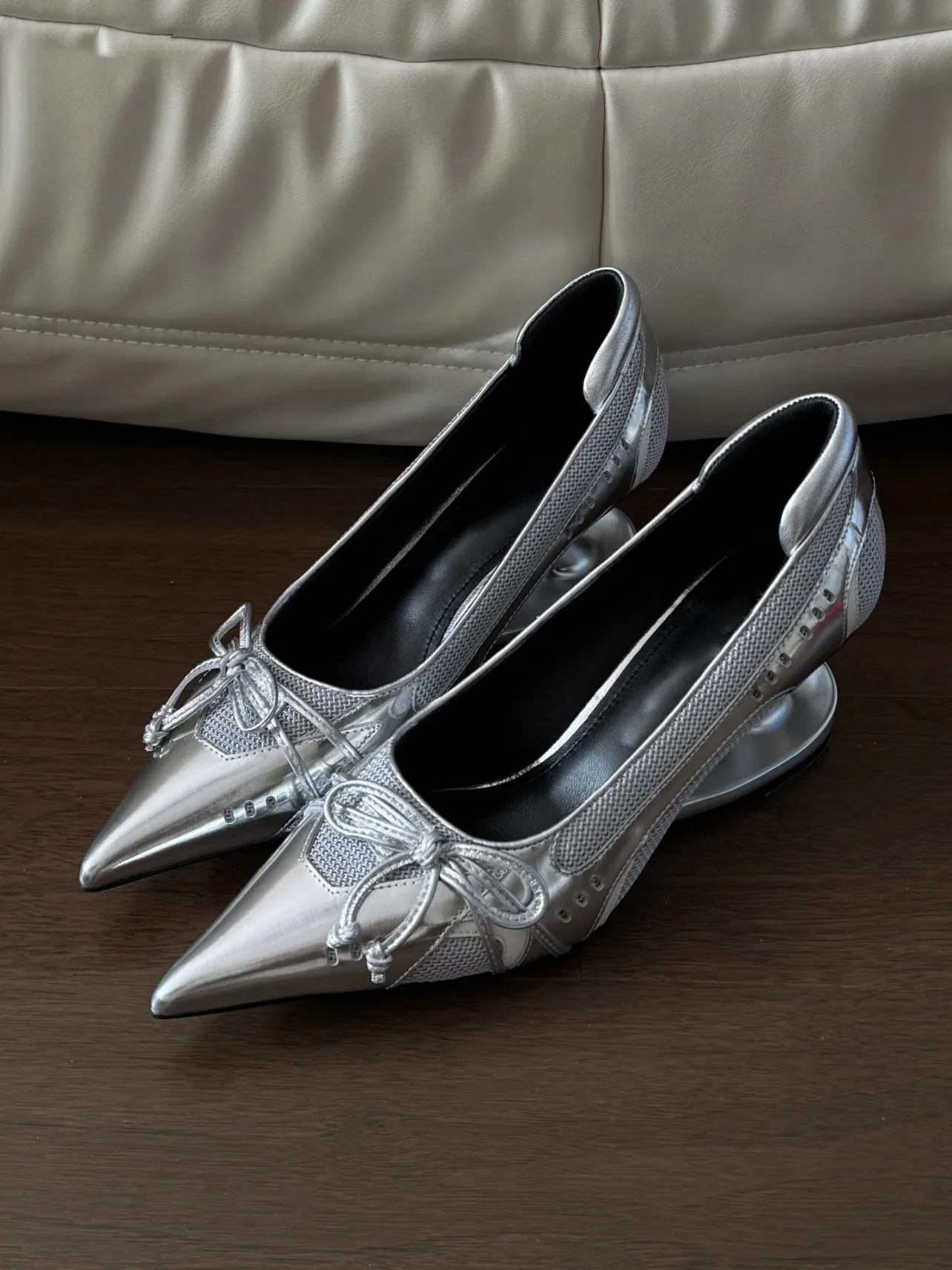 narrow silver dress shoes Women's Silver Low Heels-Dream Pairs