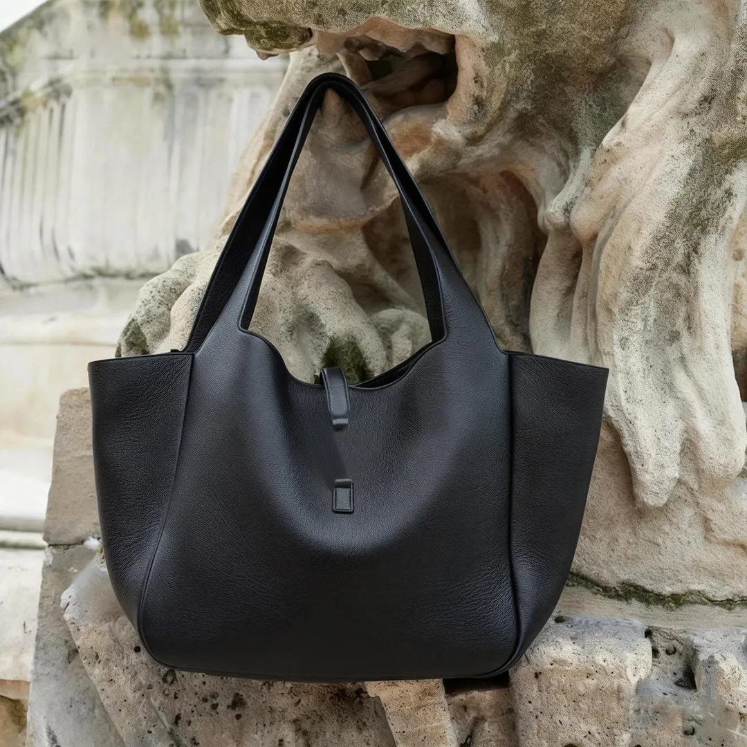 Tote Bag In Pelle PU Per Donna – Borsa A Tracolla Con Manici, Capiente 35,5x11x30 Cm, Semplice Ed Elegante - 3