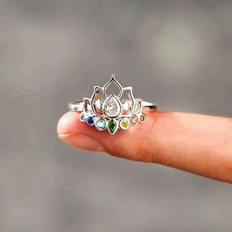 Huitan Lotus Colorful CZ Flower Rings For Women ... From Dh1100285003 ...