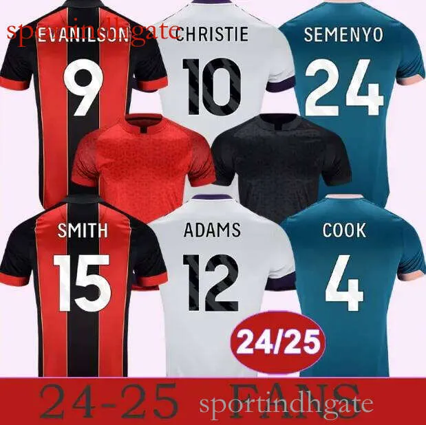 Bournemouth 2024 2025 Home Soccer Jersey: Semeno, Ouattara