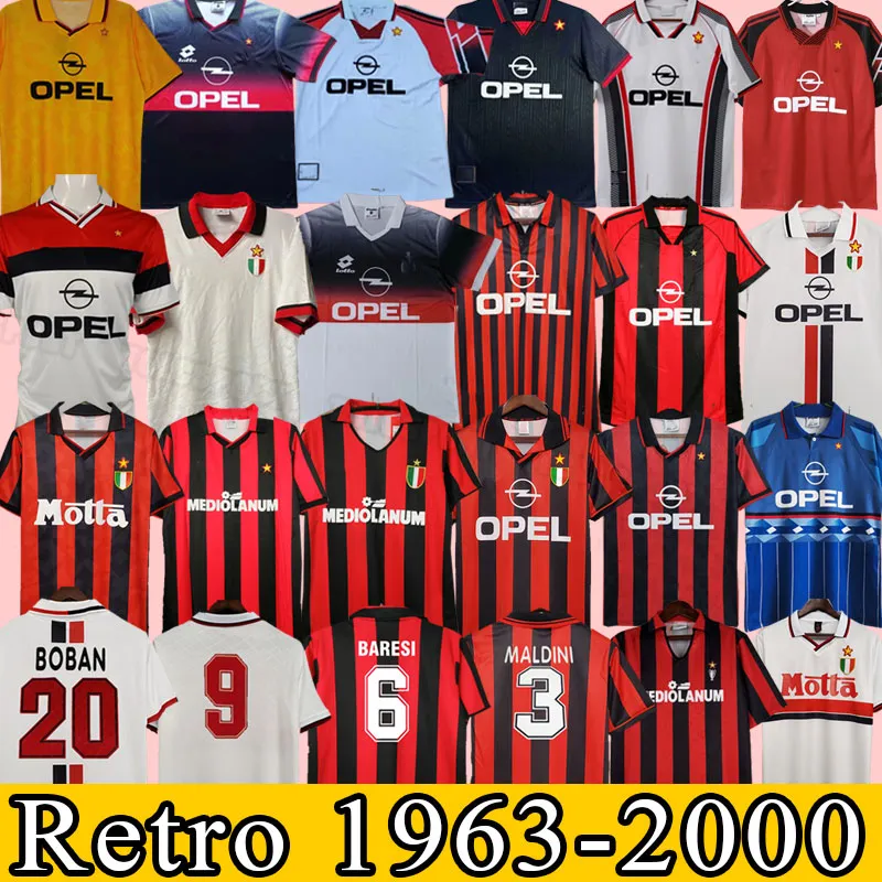 Risparmia alla grande su Maglie Milan Vintage Maglia Da Calcio Retrò  Poliestere, Traspirante, Asciutto Rapido, Antibatterico, Multicolore,