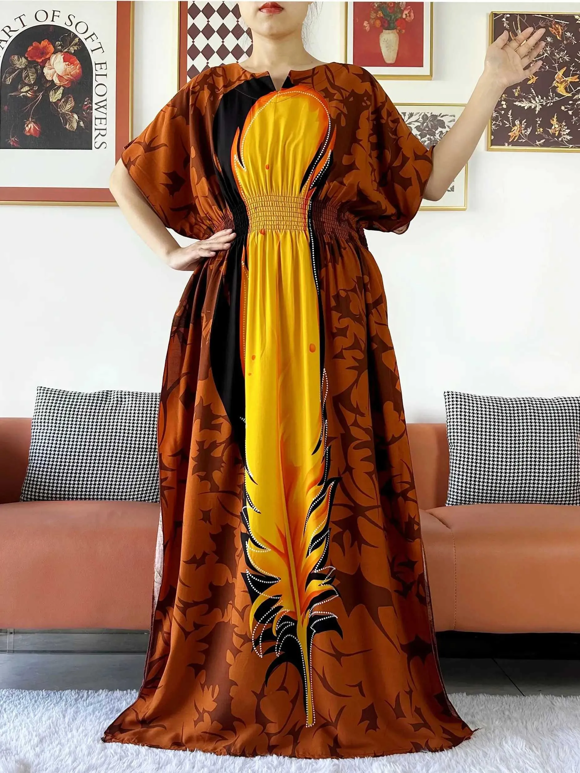 green emerald velvet dress Dashiki Print Wrap Denim Dress – Diva's Den Fashion, LLC main image 1