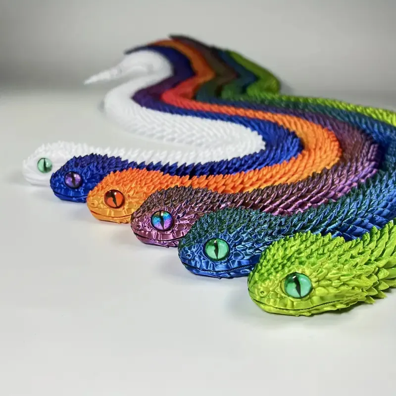Serpiente Articulada Impresa En 3D – Juguete Anti-estrés Flexible Y Decoración Creativa
