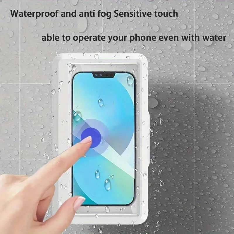 Fixed Universal And Anti-fog Mobile Case For Bathroom Holder Waterproof Can Touched Shower Phone M250701_voghion.com